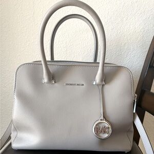Michael Kors Houston medium double zip satchel in grey